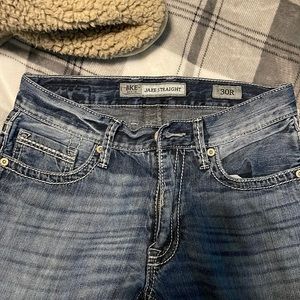 BKE Jake straight leg mens jeans. 30R. Small spot on knee as shown in last photo